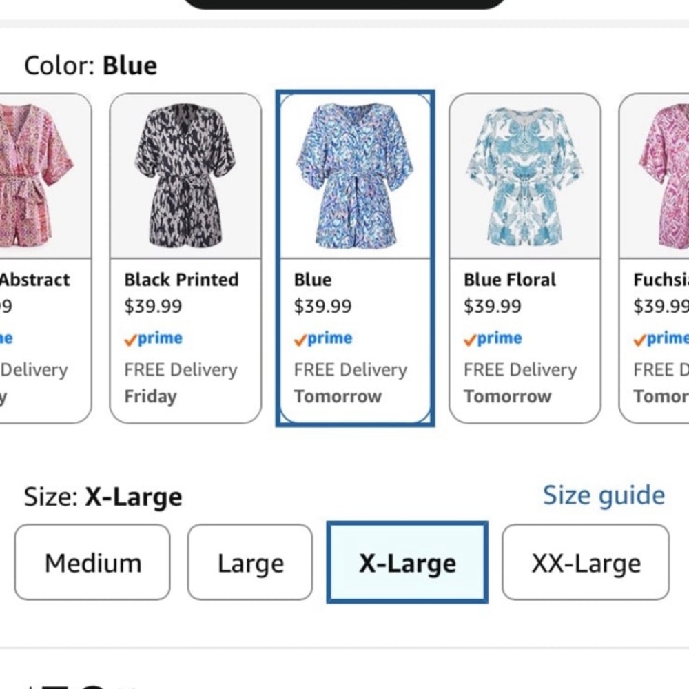 CUPSHE Romper Abstract Blue- XL - Picture 5 of 10
